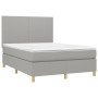 Box spring bed with light gray fabric mattress 140x190 cm by vidaXL, Beds and slatted bases - Ref: Foro24-3142169, Price: 509...