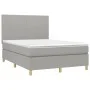 Box spring bed with light gray fabric mattress 140x190 cm by vidaXL, Beds and slatted bases - Ref: Foro24-3142169, Price: 520...