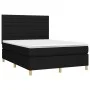 Box spring bed with black fabric mattress 140x200 cm by vidaXL, Beds and slatted bases - Ref: Foro24-3142419, Price: 508,88 €...