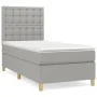 Box spring bed with light gray fabric mattress 90x200 cm by vidaXL, Beds and slatted bases - Ref: Foro24-3142625, Price: 320,...