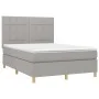 Box spring bed with light gray fabric mattress 140x190 cm by vidaXL, Beds and slatted bases - Ref: Foro24-3142329, Price: 521...