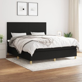 Box spring bed with black fabric mattress 180x200 cm by vidaXL, Beds and slatted bases - Ref: Foro24-3142195, Price: 654,32 €...
