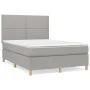 Box spring bed with light gray fabric mattress 140x200 cm by vidaXL, Beds and slatted bases - Ref: Foro24-3142257, Price: 468...