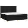Box spring bed with black fabric mattress 180x200 cm by vidaXL, Beds and slatted bases - Ref: Foro24-3142515, Price: 630,18 €...