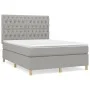 Box spring bed with light gray fabric mattress 140x190 cm by vidaXL, Beds and slatted bases - Ref: Foro24-3142569, Price: 515...