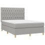 Box spring bed with light gray fabric mattress 140x190 cm by vidaXL, Beds and slatted bases - Ref: Foro24-3142569, Price: 511...