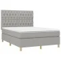 Box spring bed with light gray fabric mattress 140x190 cm by vidaXL, Beds and slatted bases - Ref: Foro24-3142569, Price: 515...