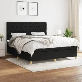 Box spring bed with black fabric mattress 180x200 cm by vidaXL, Beds and slatted bases - Ref: Foro24-3142595, Price: 635,14 €...