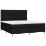 Cama box spring con colchón tela negro 180x200 cm de vidaXL, Camas y somieres - Ref: Foro24-3142595, Precio: 646,52 €, Descue...