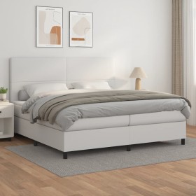 Boxspringbett mit weißer Kunstledermatratze 200x200 cm von vidaXL, Betten und Lattenroste - Ref: Foro24-3142744, Preis: 735,2...