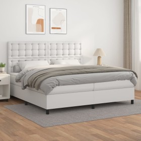 Boxspringbett mit weißer Kunstledermatratze 200x200 cm von vidaXL, Betten und Lattenroste - Ref: Foro24-3142864, Preis: 731,7...
