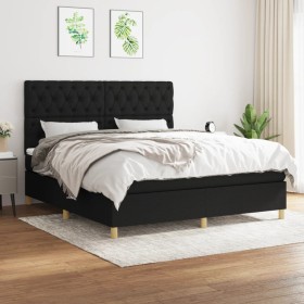 Boxspringbett mit schwarzer Stoffmatratze 160x200 cm von vidaXL, Betten und Lattenroste - Ref: Foro24-3142587, Preis: 641,23 ...