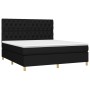 Cama box spring con colchón tela negro 160x200 cm de vidaXL, Camas y somieres - Ref: Foro24-3142587, Precio: 630,85 €, Descue...