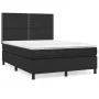 Box spring bed with black synthetic leather mattress 140x190 cm by vidaXL, Beds and slatted bases - Ref: Foro24-3142779, Pric...