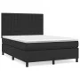 Box spring bed with black synthetic leather mattress 140x190 cm by vidaXL, Beds and slatted bases - Ref: Foro24-3142839, Pric...