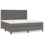 Box spring bed with gray synthetic leather mattress 200x200 cm by vidaXL, Beds and slatted bases - Ref: Foro24-3142867, Price...