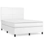 Box spring bed with white synthetic leather mattress 140x190 cm by vidaXL, Beds and slatted bases - Ref: Foro24-3142720, Pric...