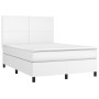 Box spring bed with white synthetic leather mattress 140x190 cm by vidaXL, Beds and slatted bases - Ref: Foro24-3142720, Pric...