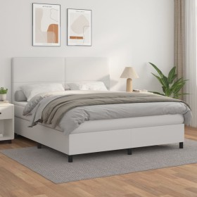 Boxspringbett mit weißer Kunstledermatratze 180x200 cm von vidaXL, Betten und Lattenroste - Ref: Foro24-3142738, Preis: 626,0...