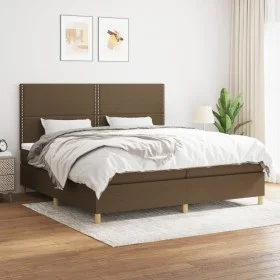 Box spring bed with dark brown fabric mattress 200x200 cm by vidaXL, Beds and slatted bases - Ref: Foro24-3142284, Price: 628...