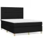 Box spring bed with black fabric mattress 140x190 cm by vidaXL, Beds and slatted bases - Ref: Foro24-3142411, Price: 490,52 €...
