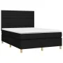 Box spring bed with black fabric mattress 140x190 cm by vidaXL, Beds and slatted bases - Ref: Foro24-3142411, Price: 490,52 €...