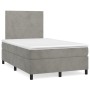 Cama box spring con colchón terciopelo gris claro 120x200 cm de vidaXL, Camas y somieres - Ref: Foro24-3142893, Precio: 406,4...