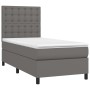 Boxspringbett mit grauer Kunstledermatratze 90x190 cm von vidaXL, Betten und Lattenroste - Ref: Foro24-3142819, Preis: 355,18...