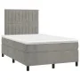 Box spring bed with light gray velvet mattress 120x200 cm by vidaXL, Beds and slatted bases - Ref: Foro24-3143133, Price: 411...