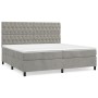 Cama box spring con colchón terciopelo gris claro 200x200 cm de vidaXL, Camas y somieres - Ref: Foro24-3143223, Precio: 648,0...