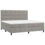 Cama box spring con colchón terciopelo gris claro 200x200 cm de vidaXL, Camas y somieres - Ref: Foro24-3143223, Precio: 648,0...
