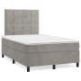 Box spring bed with light gray velvet mattress 120x200 cm by vidaXL, Beds and slatted bases - Ref: Foro24-3143013, Price: 415...