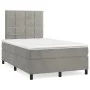 Box spring bed with light gray velvet mattress 120x200 cm by vidaXL, Beds and slatted bases - Ref: Foro24-3143013, Price: 402...