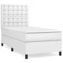 Box spring bed with white synthetic leather mattress 90x190 cm by vidaXL, Beds and slatted bases - Ref: Foro24-3142822, Price...