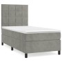 Box spring bed with light gray velvet mattress 90x190 cm by vidaXL, Beds and slatted bases - Ref: Foro24-3143001, Price: 322,...