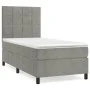 Box spring bed with light gray velvet mattress 90x190 cm by vidaXL, Beds and slatted bases - Ref: Foro24-3143001, Price: 298,...