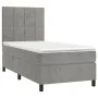 Box spring bed with light gray velvet mattress 90x190 cm by vidaXL, Beds and slatted bases - Ref: Foro24-3143001, Price: 298,...