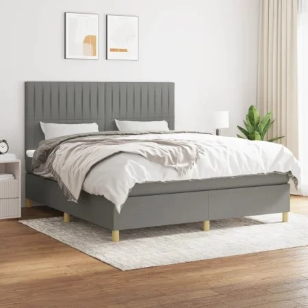Box spring bed with dark gray fabric mattress 180x200 cm by vidaXL, Beds and slatted bases - Ref: Foro24-3142514, Price: 602,...