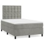 Box spring bed with light gray velvet mattress 120x200 cm by vidaXL, Beds and slatted bases - Ref: Foro24-3143253, Price: 427...