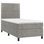 Cama box spring con colchón terciopelo gris claro 100x200 cm de vidaXL, Camas y somieres - Ref: Foro24-3142947, Precio: 307,4...