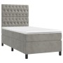 Boxspringbett mit hellgrauer Samtmatratze 100x200 cm von vidaXL, Betten und Lattenroste - Ref: Foro24-3143187, Preis: 335,68 ...