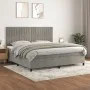Box spring bed with light gray velvet mattress 200x200 cm by vidaXL, Beds and slatted bases - Ref: Foro24-3143163, Price: 616...