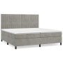 Box spring bed with light gray velvet mattress 200x200 cm by vidaXL, Beds and slatted bases - Ref: Foro24-3143163, Price: 625...