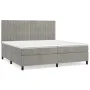 Box spring bed with light gray velvet mattress 200x200 cm by vidaXL, Beds and slatted bases - Ref: Foro24-3143163, Price: 616...