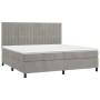 Box spring bed with light gray velvet mattress 200x200 cm by vidaXL, Beds and slatted bases - Ref: Foro24-3143163, Price: 625...