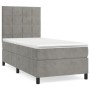 Box spring bed with light gray velvet mattress 100x200 cm by vidaXL, Beds and slatted bases - Ref: Foro24-3143007, Price: 309...