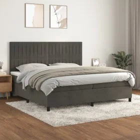 Box spring bed with dark gray velvet mattress 200x200 cm by vidaXL, Beds and slatted bases - Ref: Foro24-3143164, Price: 605,...
