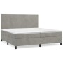 Box spring bed with light gray velvet mattress 200x200 cm by vidaXL, Beds and slatted bases - Ref: Foro24-3142923, Price: 580...
