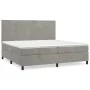 Box spring bed with light gray velvet mattress 200x200 cm by vidaXL, Beds and slatted bases - Ref: Foro24-3142923, Price: 585...