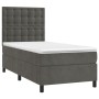 Cama box spring con colchón terciopelo gris oscuro 90x190 cm de vidaXL, Camas y somieres - Ref: Foro24-3143236, Precio: 323,5...